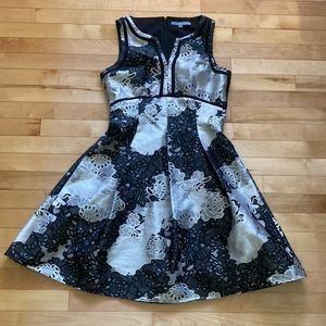 Beautiful Size 4 Antonio Melani black and white dress with lace pattern